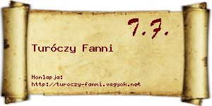 Turóczy Fanni névjegykártya