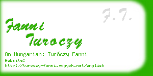 fanni turoczy business card